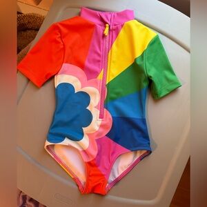 MINI BODEN Toddler Swimsuit Multi Daisy Cloud Girls Boden 2/3T NWOT